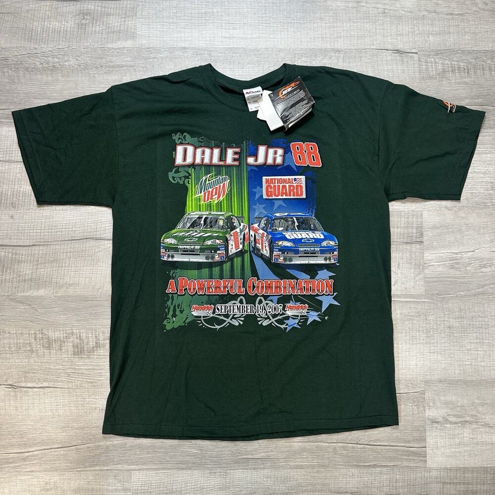 NASCAR #88 Dale Eranhardt Jr "A Powerful Combination" T-Shirt Sz XL Double Sided